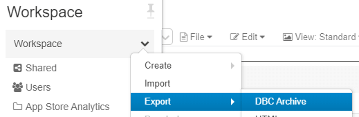 Exporting your workspace