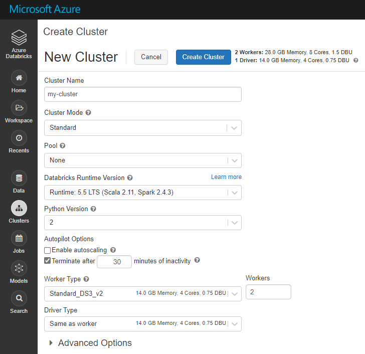 Cluster setup